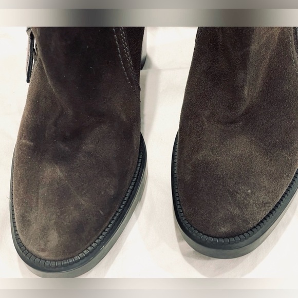 Aquatalia “Ilenia” Dark Grey Heeled Boots with Side Zipper. Metallic Accents. - Picture 10 of 13